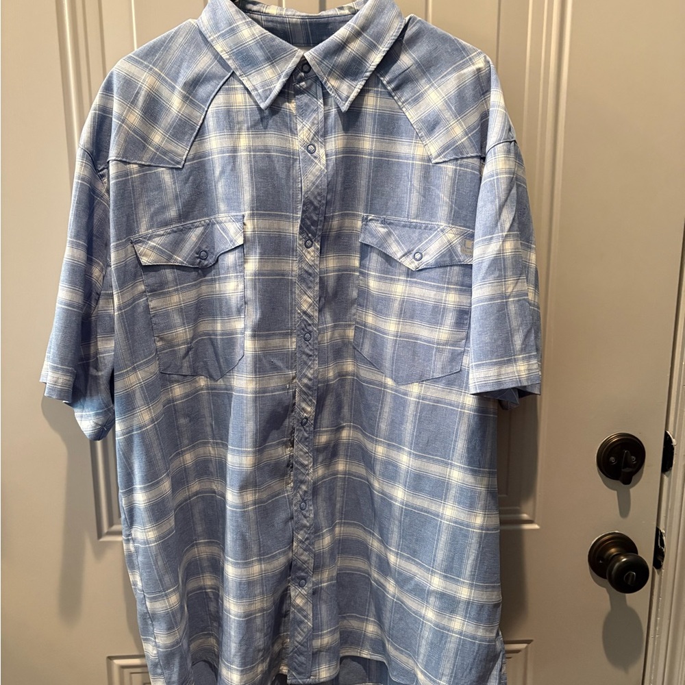 Huk Blue Plaid Men's Shirt